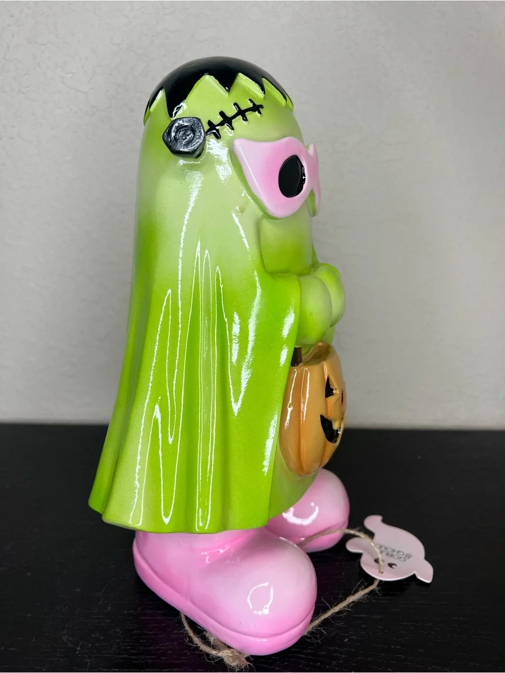 NEW 12” Goblin & Ghoul Frankenstein Ghost With Pink Boots Decor
